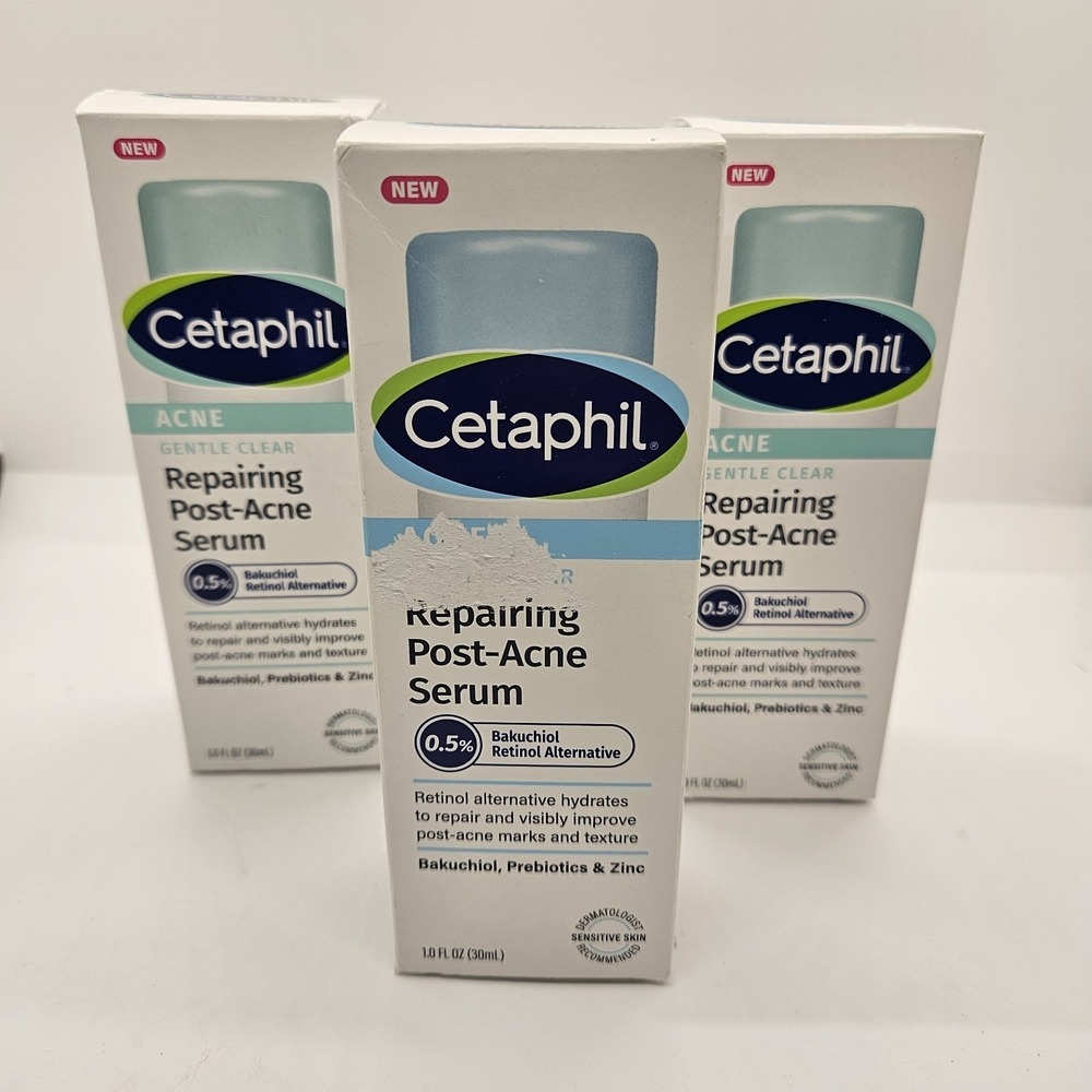 Cetaphil Gentle Clear Post-Acne Serum‎ 1oz Bakuchiol Lot of 3